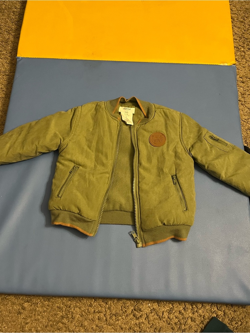 Aspen Kids Olive Green Puffer Bomber Jacket 18M